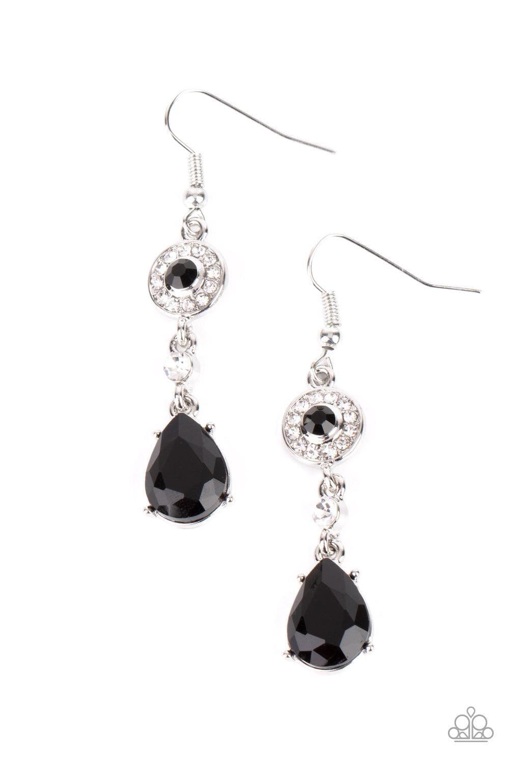 Paparazzi Accessories - Graceful Glimmer - Black Earrings - Bling by JessieK