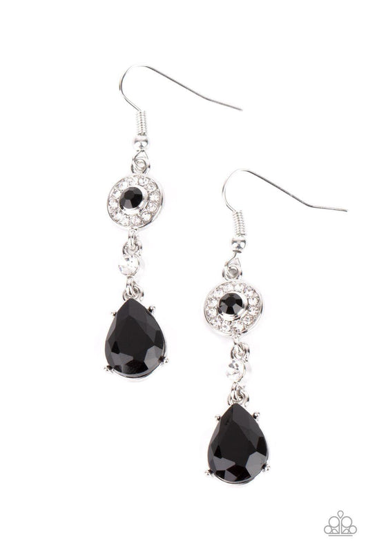 Paparazzi Accessories - Graceful Glimmer - Black Earrings - Bling by JessieK