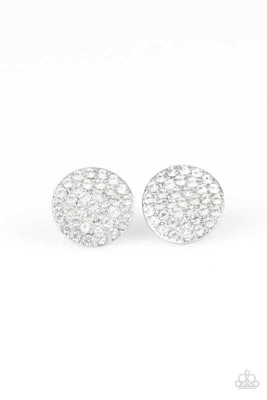 Paparazzi Accessories - Greatest Of All Time - White Post Earrings - Bling by JessieK