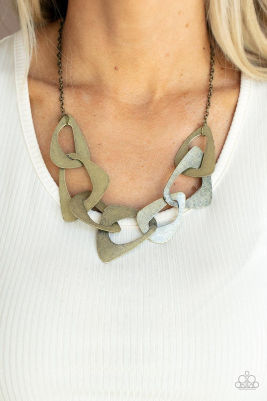 Paparazzi Accessories - Guide To The Galaxy - Brass Necklace - Bling by JessieK