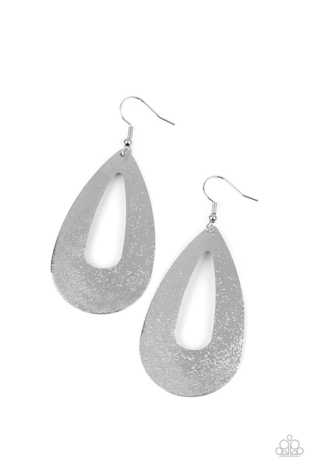 Paparazzi Accessories - Hand It Oval! - Silver Earrings - Bling by JessieK