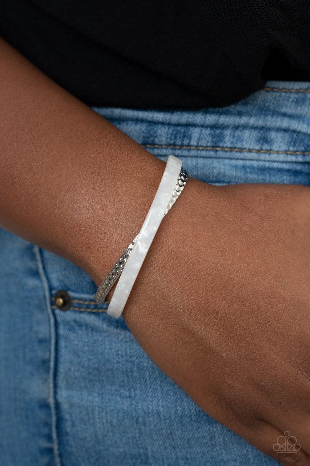 Paparazzi Accessories - Haute On The Trail - White Bracelet - Bling by JessieK