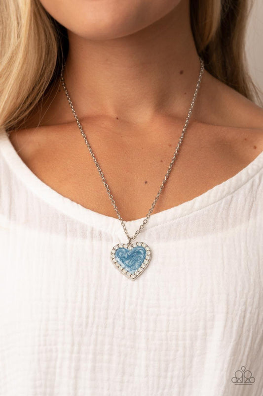 Paparazzi Accessories - Heart Full Of Luster - Blue Necklace - Bling by JessieK