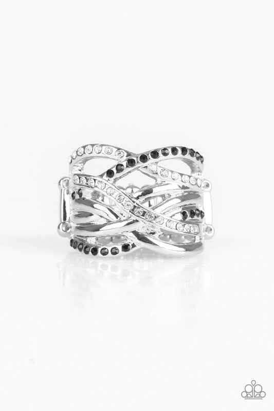 Paparazzi Accessories - High Rollin - Black Ring - Bling by JessieK