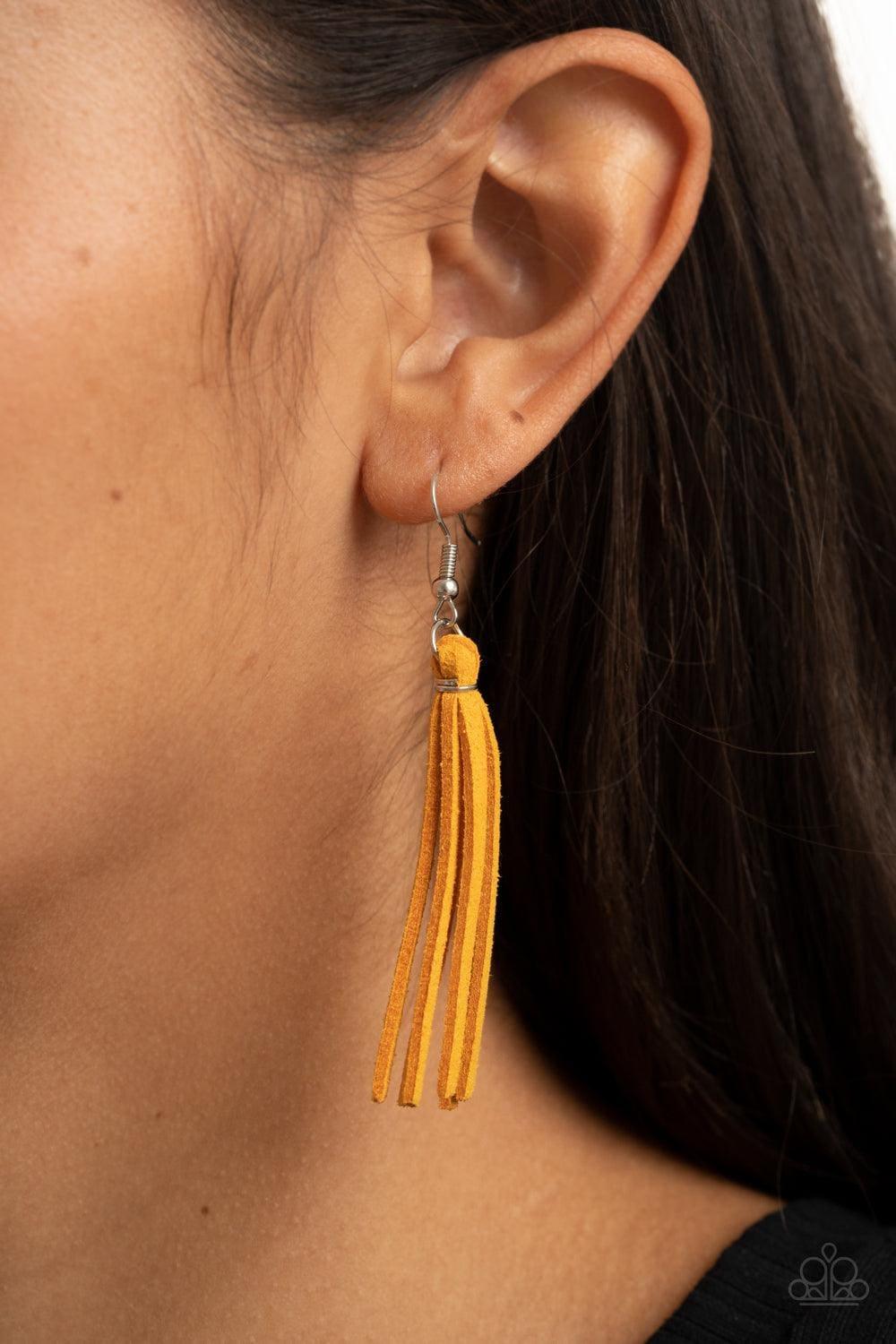Paparazzi Accessories - Hold My Tassel - Yellow Necklace - Bling by JessieK