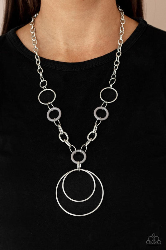 Paparazzi Accessories - Hoop Du Jour - Silver Necklace - Bling by JessieK