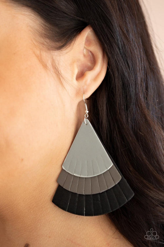 Paparazzi Accessories - Huge Fanatic - Black Earrings - Bling by JessieK