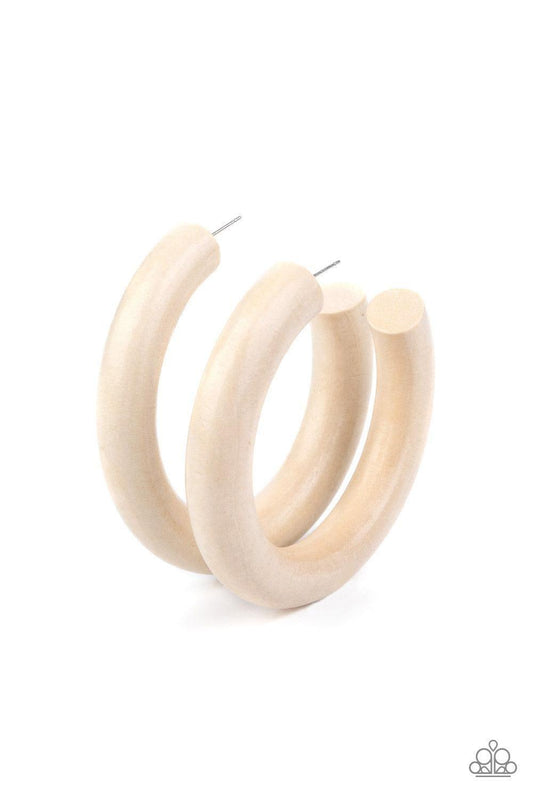 Paparazzi Accessories - I Wood Walk 500 Miles - White Earrings - Bling by JessieK