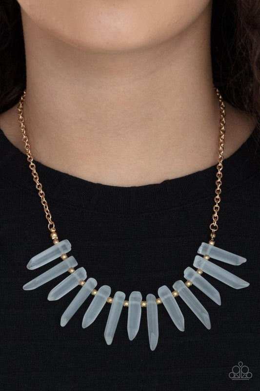 Paparazzi Accessories - Ice Age Intensity - Gold Necklace - Bling by JessieK