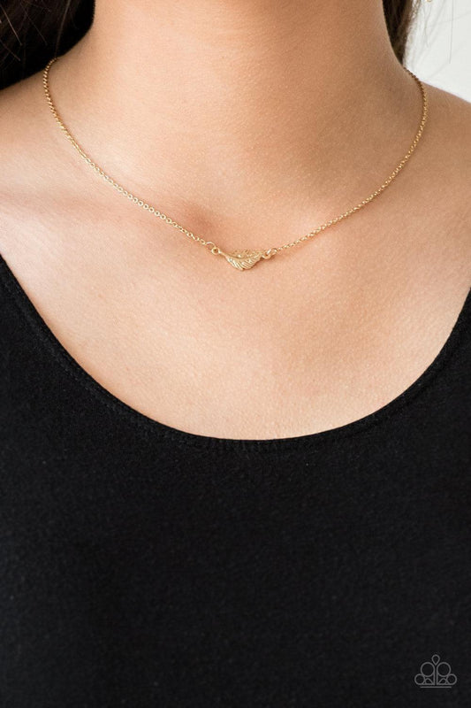 Paparazzi Accessories - In-flight Fashion - Gold Dainty Necklace - Bling by JessieK