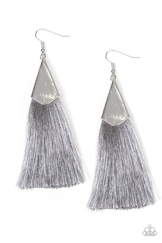 Paparazzi Accessories - In Full Plume - Silver Earrings - Bling by JessieK