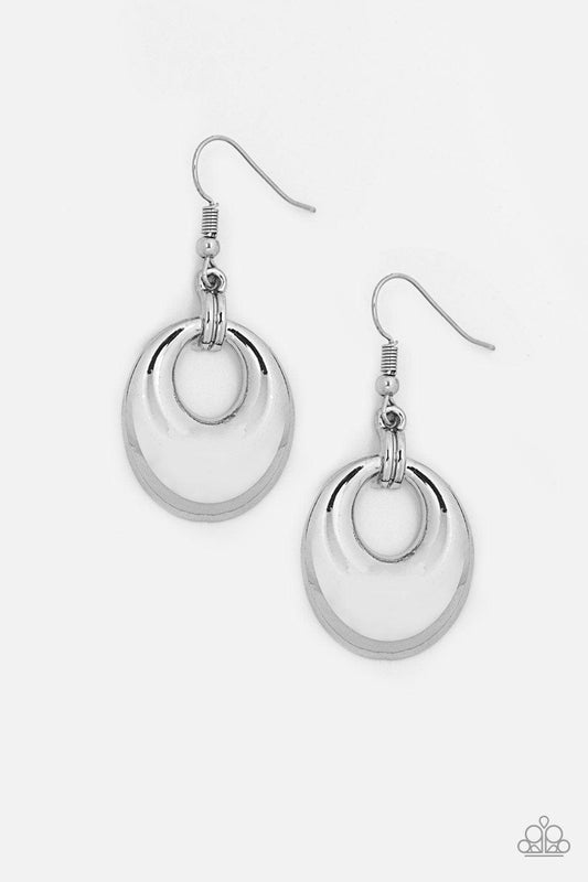 Paparazzi Accessories - In The Bright Place At The Bright Time - Silver Earrings - Bling by JessieK