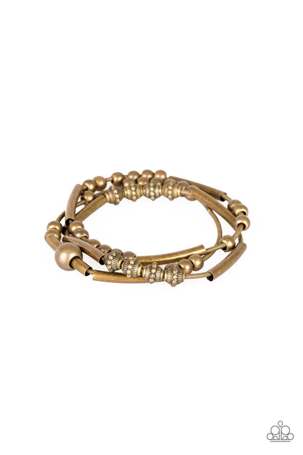 Paparazzi Accessories - Industrial Instincts - Brass Bracelet - Bling by JessieK
