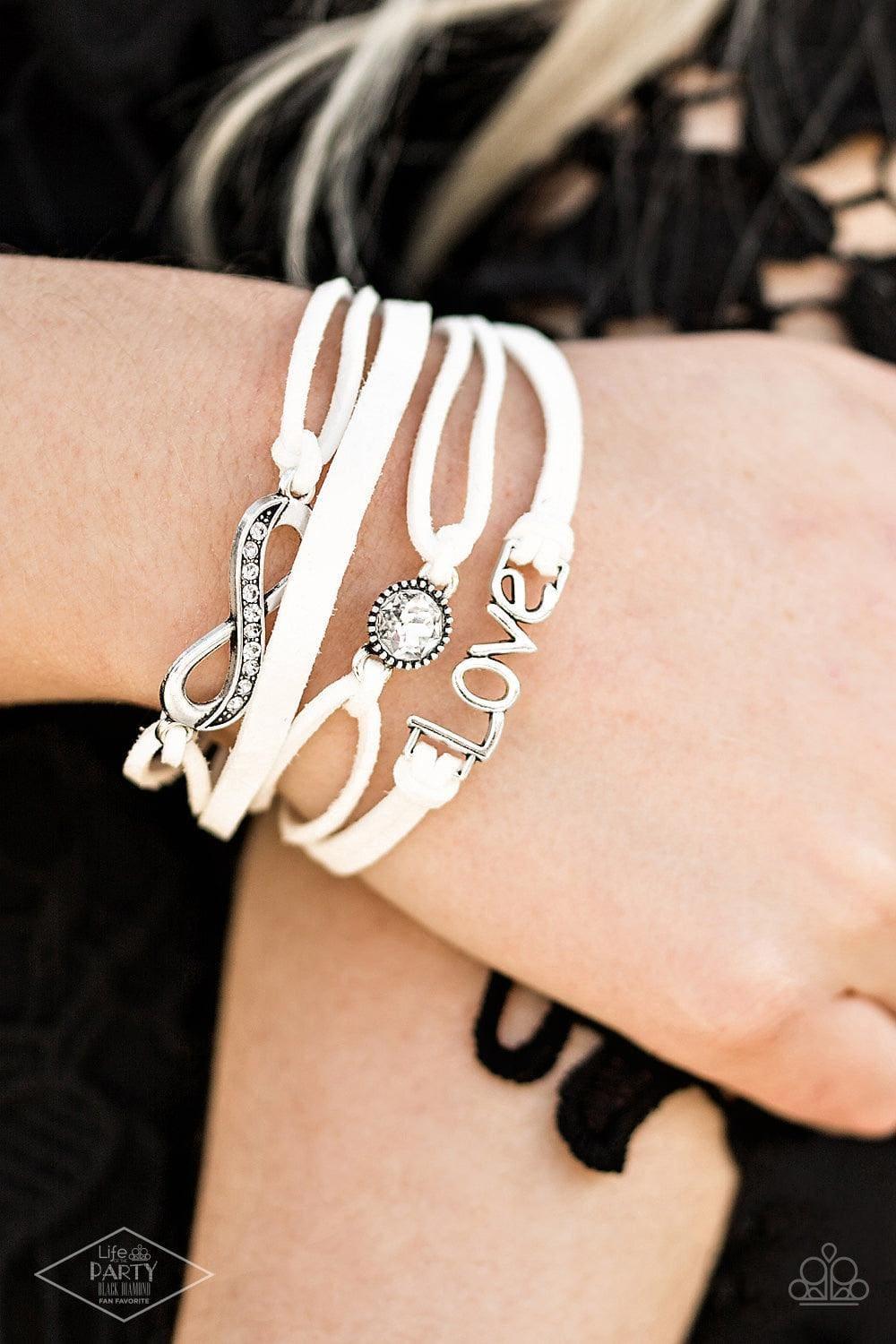 Paparazzi Accessories - Infinitely Irresistible - White Bracelet - Bling by JessieK