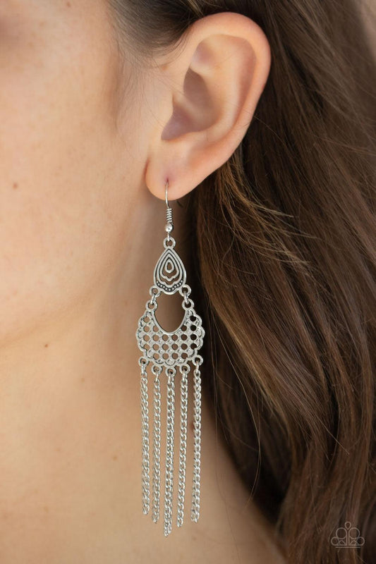 Paparazzi Accessories - Insane Chain - Silver Earrings - Bling by JessieK