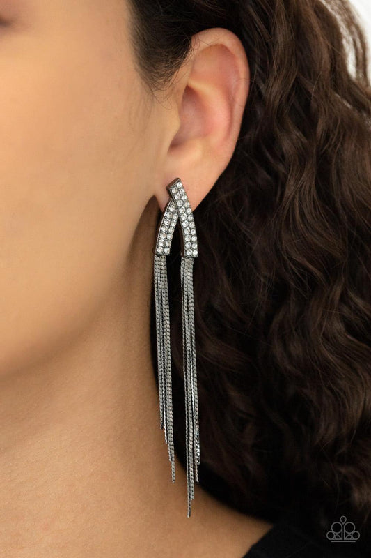 Paparazzi Accessories - It Takes Two To Tassel - Black Earrings - Bling by JessieK