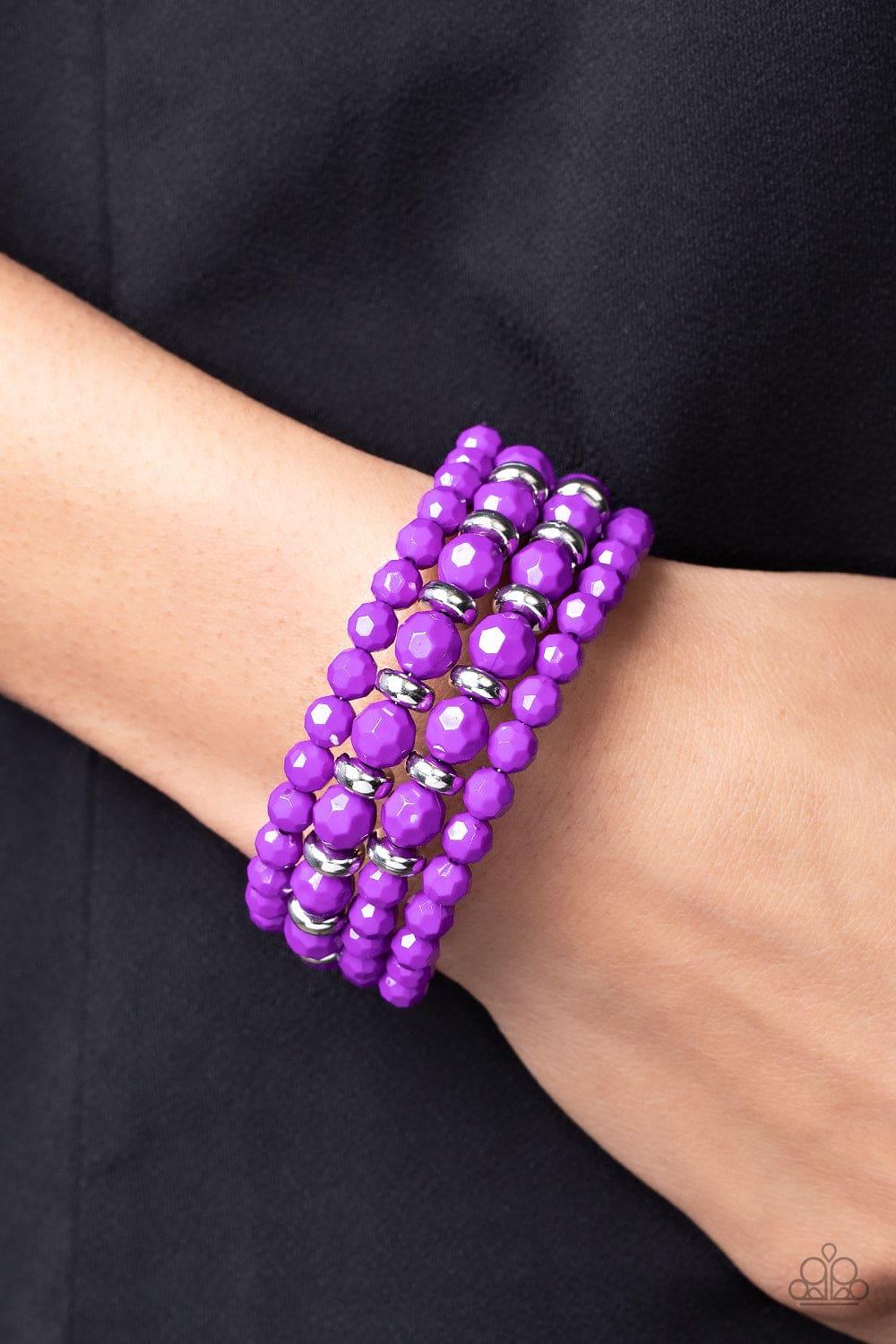 Paparazzi Accessories - Its a Vibe - Purple Coil Bracelet - Bling by JessieK