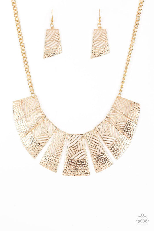 Paparazzi Accessories - Jungle Cat Jam - Gold Necklace - Bling by JessieK