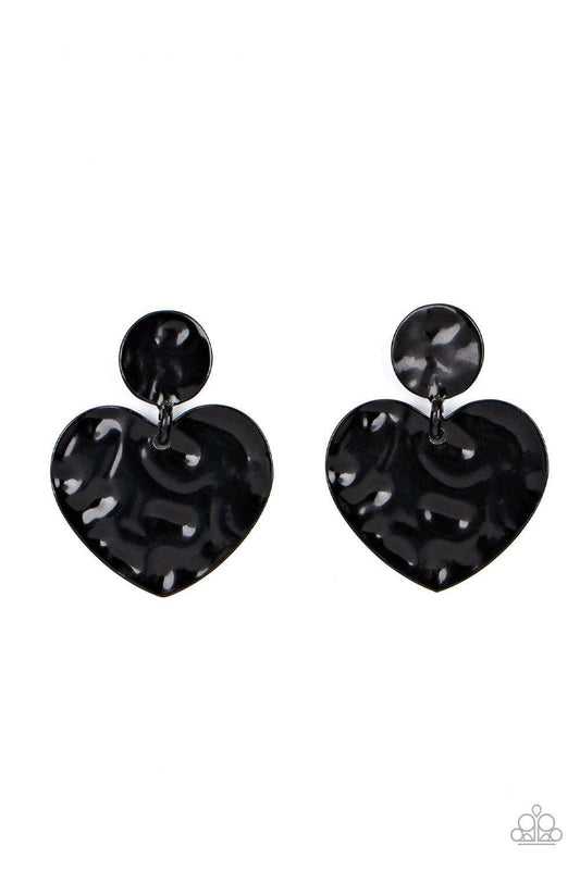 Paparazzi Accessories - Just a Little Crush - Black Earrings - Bling by JessieK
