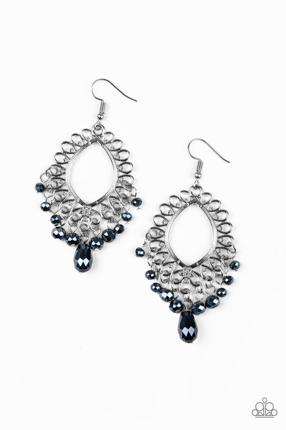 Paparazzi Accessories - Just Say Noir - Blue Earrings - Bling by JessieK