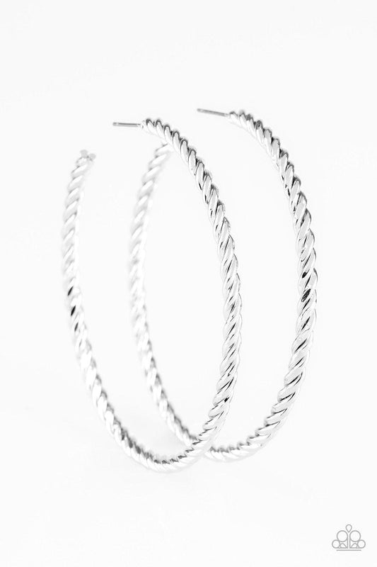 Paparazzi Accessories - Keep It Chic - Silver Hoop Earrings - Bling by JessieK