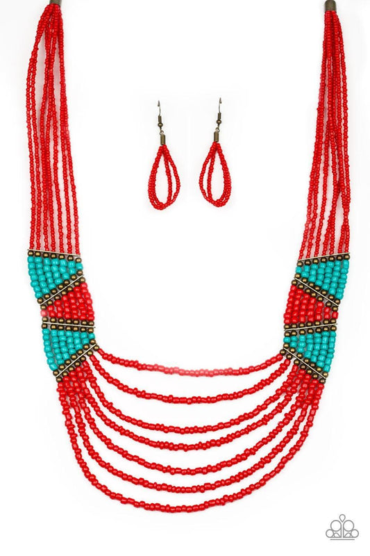 Paparazzi Accessories - Kickin It Outback - Red Necklace - Bling by JessieK