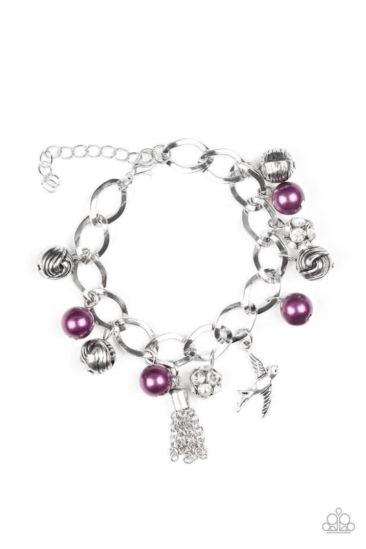 Paparazzi Accessories - Lady Love Dove - Purple Bracelet - Bling by JessieK