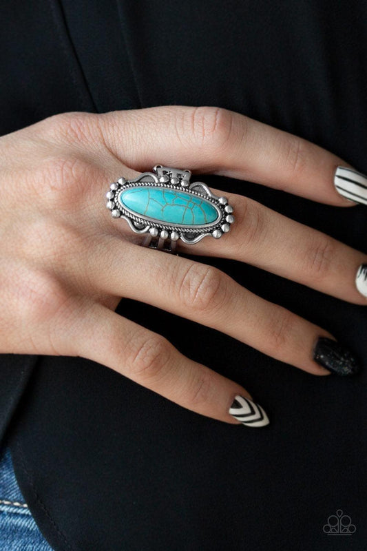 Paparazzi Accessories - Leave No Trace - Blue Turquoise Ring - Bling by JessieK