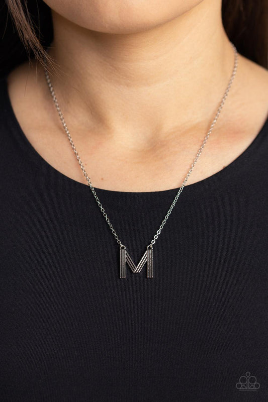Paparazzi Accessories - Leave Your Initials - Silver - M Necklace - Bling by JessieK