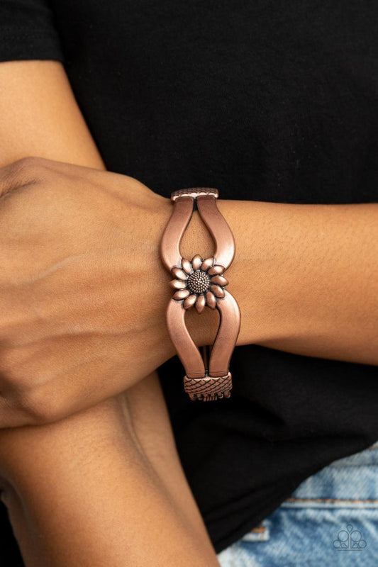 Paparazzi Accessories - Let a Hundred Sunflowers Bloom - Copper Bracelet - Bling by JessieK