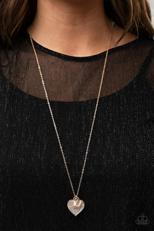 Paparazzi Accessories - Letters Of Love - Gold Necklace - Bling by JessieK