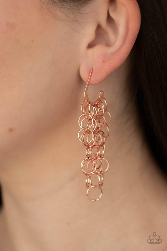 Paparazzi Accessories - Long Live The Rebels - Copper Earrings - Bling by JessieK