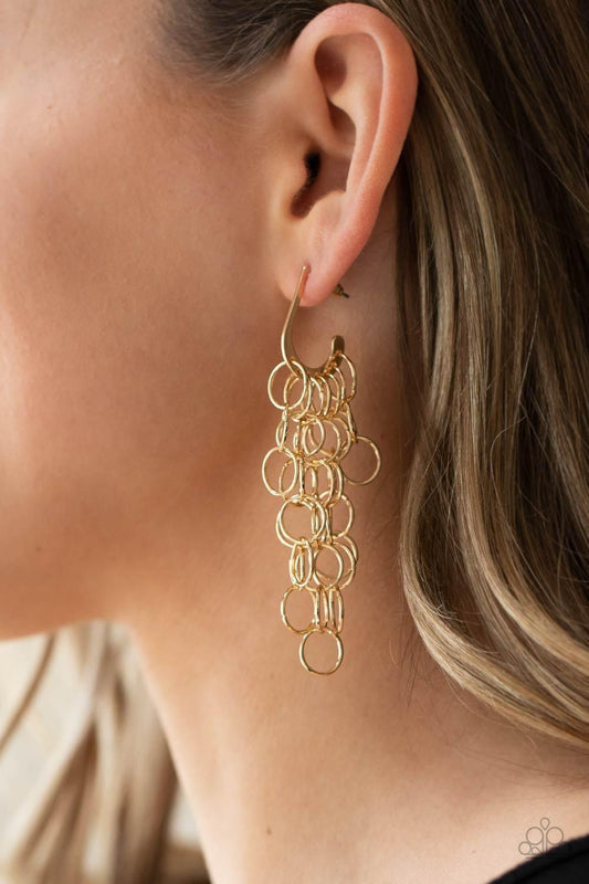 Paparazzi Accessories - Long Live The Rebels - Gold Earrings - Bling by JessieK