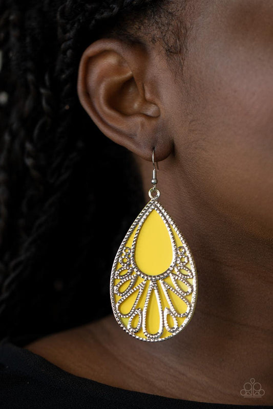 Paparazzi Accessories - Loud And Proud - Yellow Earrings - Bling by JessieK