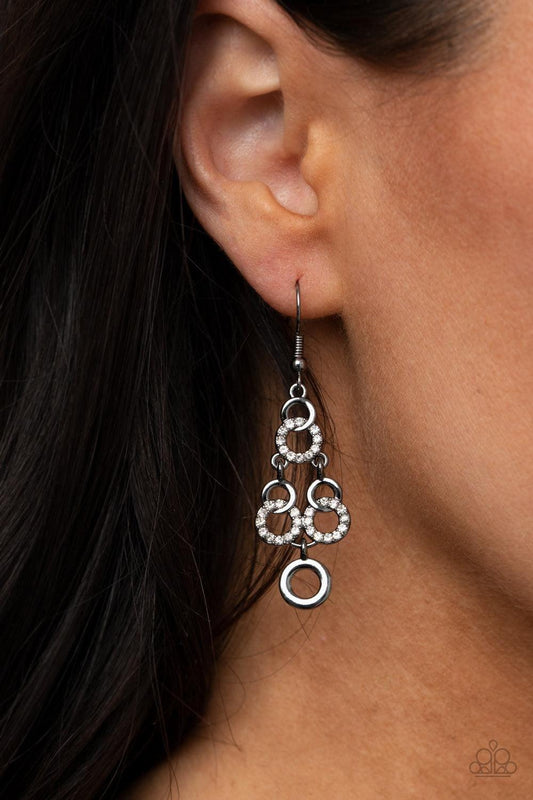 Paparazzi Accessories - Luminously Linked - Black Earing - Bling by JessieK