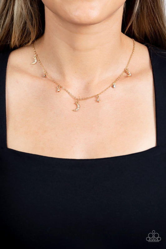 Paparazzi Accessories - Lunar Lagoon - Gold Necklace - Bling by JessieK