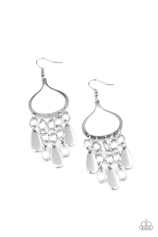 Paparazzi Accessories - Lure Away - Silver Earrings - Bling by JessieK