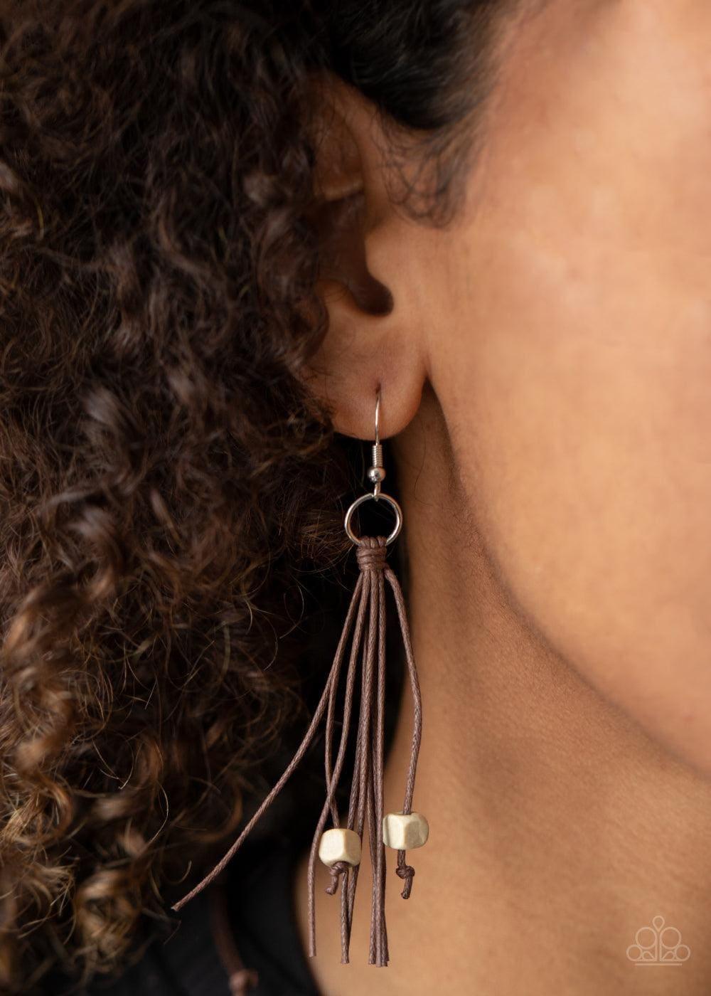 Paparazzi Accessories - Macrame Majesty - Brown Necklace - Bling by JessieK