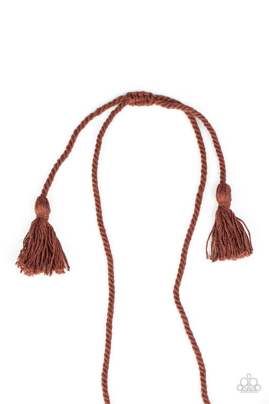 Paparazzi Accessories - Macrame Mantra - Brown Necklace - Bling by JessieK