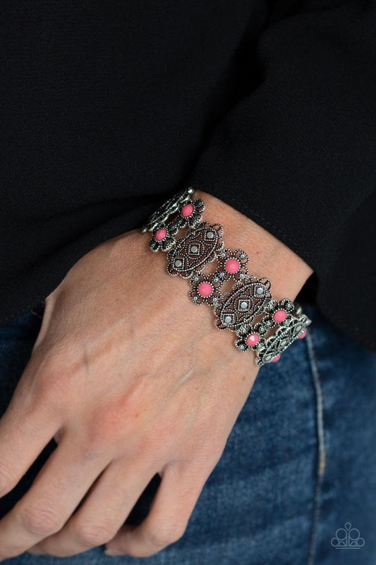 Paparazzi Accessories - Majestic Gardens - Pink Bracelet - Bling by JessieK