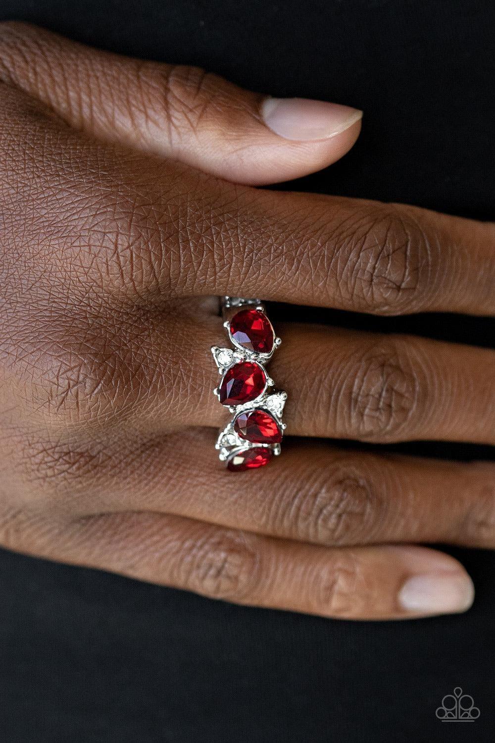 Paparazzi Accessories - Majestically Modern - Red Ring - Bling by JessieK