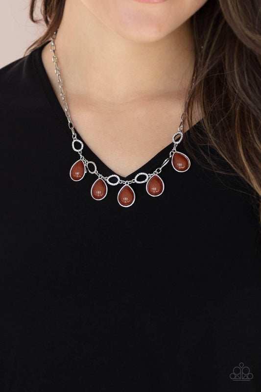 Paparazzi Accessories - Majestically Mystic - Brown Necklace - Bling by JessieK