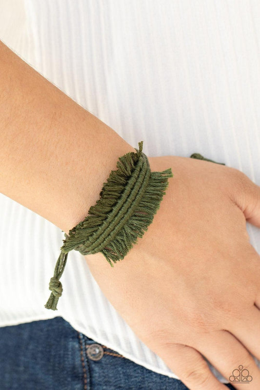 Paparazzi Accessories - Make Yourself At Homespun - Green Urban Bracelet - Bling by JessieK