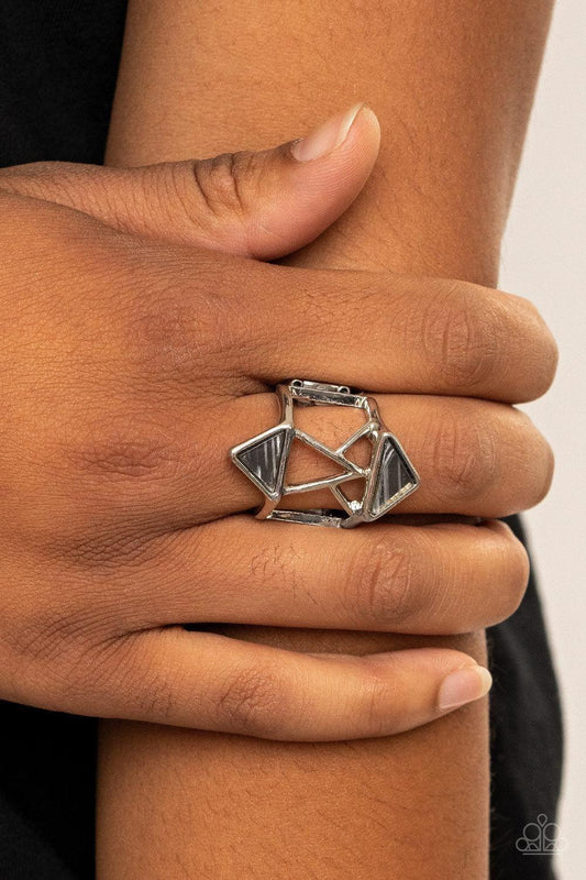 Paparazzi Accessories - Making Me Edgy - Silver Ring - Bling by JessieK