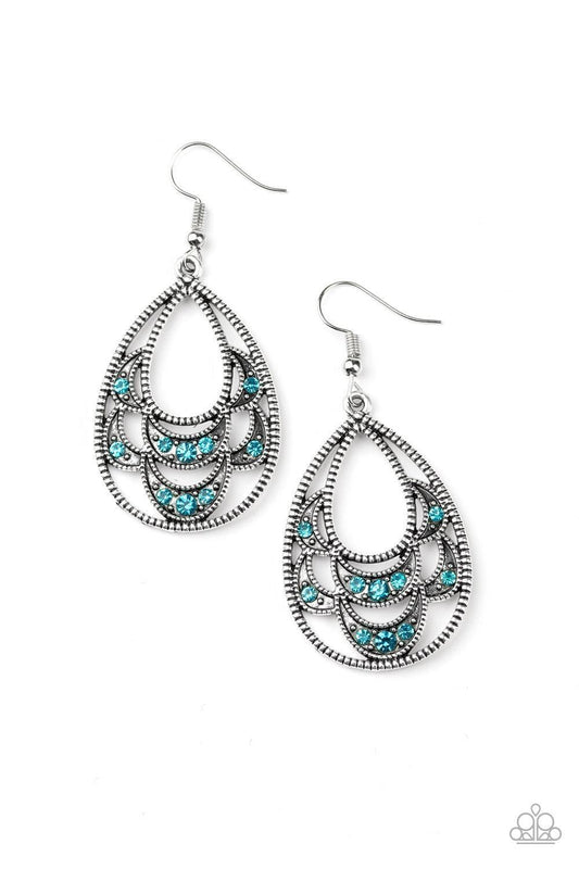 Paparazzi Accessories - Malibu Macrame - Blue Paparazzi Earrings - Bling by JessieK