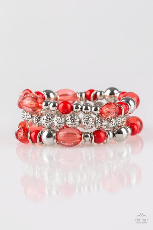 Paparazzi Accessories - Malibu Marina - Red Bracelet - Bling by JessieK