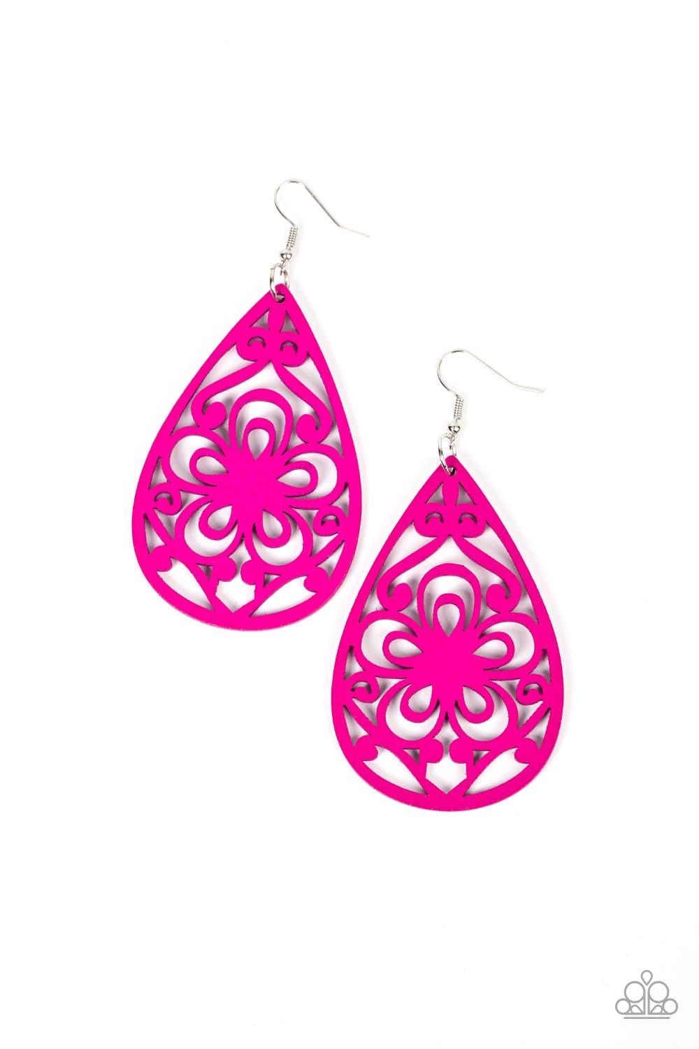 Paparazzi Accessories - Marine Eden - Pink Earrings - Bling by JessieK