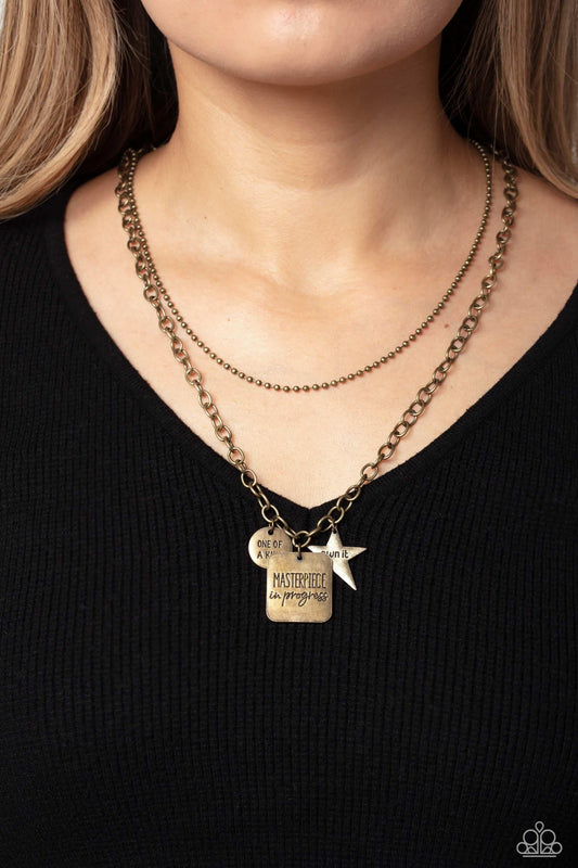 Paparazzi Accessories - Masterpiece In Progress - Brass Necklace - Bling by JessieK