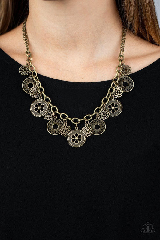 Paparazzi Accessories - Meadow Masquerade - Brass Necklace - Bling by JessieK