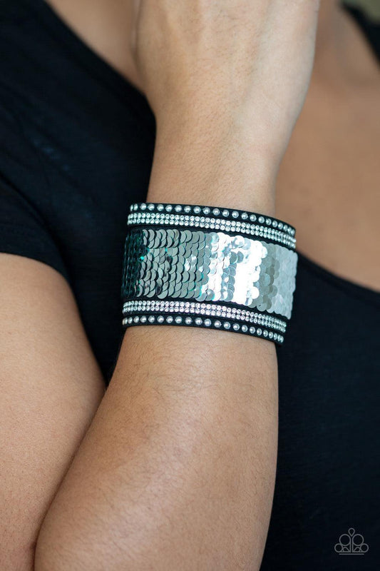 Paparazzi Accessories - Mermaids Have More Fun - Green/silver Snap Bracelet - Bling by JessieK